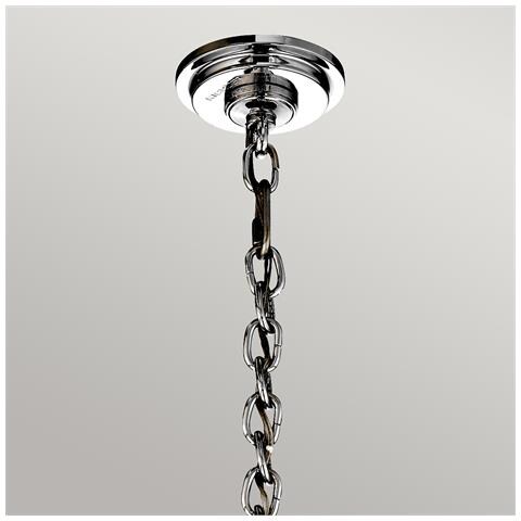 Lampadario Contemporaneo Piper Acciaio Cromo Lucido 18 Luci E14 - Foto 4