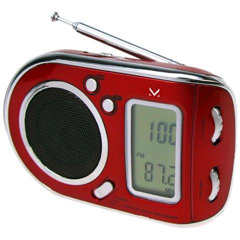 Radio RT 21M Portatile Multibanda AM /FM /SW1-7 LCD Analogico Antenna Telescopica Rosso - Foto 1