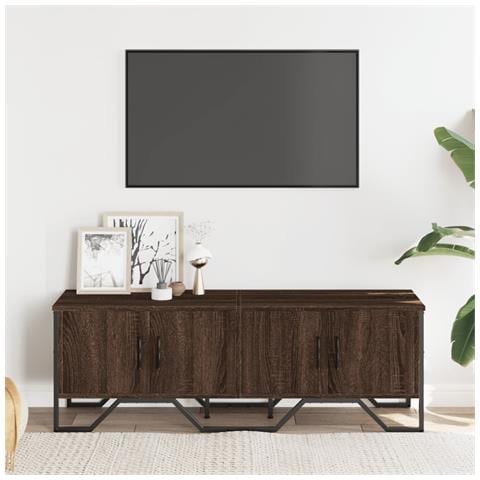 Mobile Porta Tv Rovere Marrone 122x34x41cm In Legno Multistrato - Foto 3