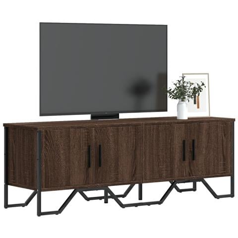 Mobile Porta Tv Rovere Marrone 122x34x41cm In Legno Multistrato - Foto 1