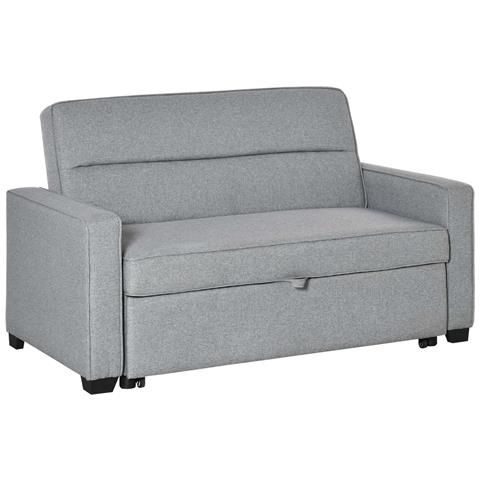 Divano Letto A 1 Piazza In Tessuto, Seduta 2 Posti E Schienale A 3 Reclinazioni, 154x87x89cm - Foto 1