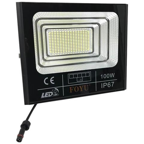 Faro Led 100 W Con Pannello Solare Crepuscolare Telecomando - Foto 2