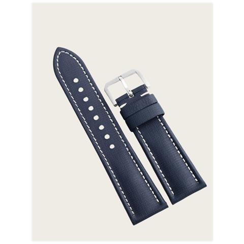 Cinturino Per Orologio Moonswatch Omega Oxford In Pelle Bovina Resistente All'acqua Blue + White - Foto 2