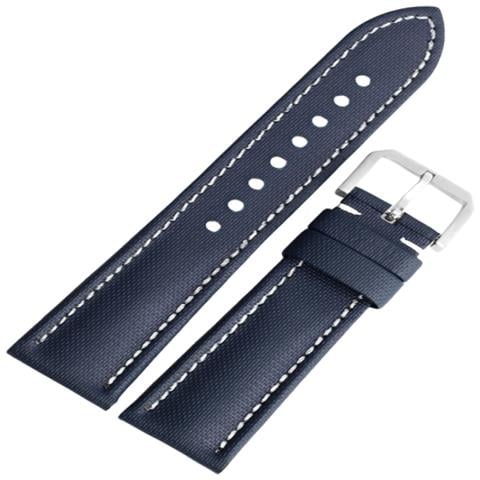 Cinturino Per Orologio Moonswatch Omega Oxford In Pelle Bovina Resistente All'acqua Blue + White - Foto 1