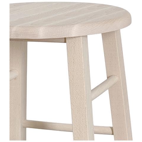 Sgabello Di Legno Con Seduta Rotonda H 47 Cm Grezzo Da Verniciare Gamba Dritti - Foto 2