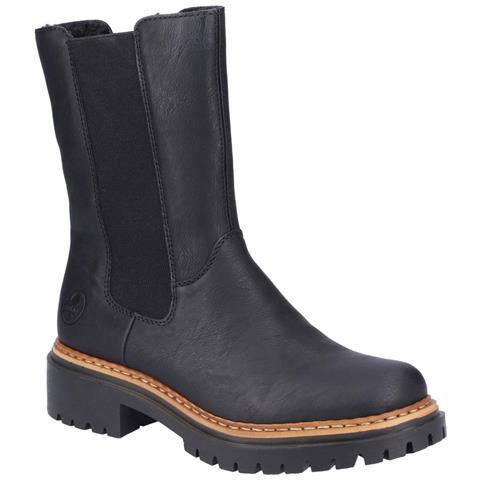 Black Casual Closed Ladies Mid Height Boots Stivaletti Pelle Sintetica Scarpe Donna Nero Eu 39, 72683-00 - Foto 1
