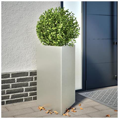 Fioriere da Giardino 2 pz Triangolari 50x43x75 cm Acciaio Inox - Foto 2