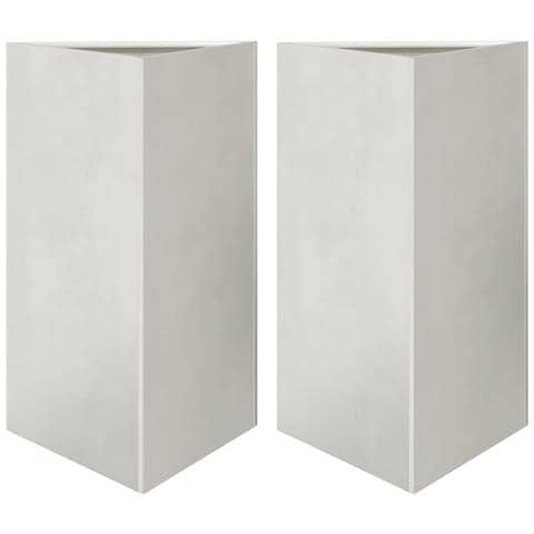 Fioriere da Giardino 2 pz Triangolari 50x43x75 cm Acciaio Inox - Foto 1