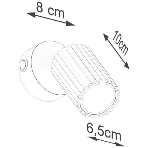 Lampada Da Parete Karbon Bianca Con Interruttore Sl. 1541 - Minimalista Lampada Da Parete Bianco 16x8x8 Cm - Foto 2