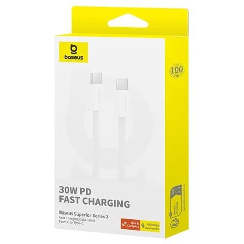 Cavo Usb-c / Usb-c 30w Pd 480 Mbps Per Dati E Ricarica Rapida 1 Metro, Bianco - Foto 3