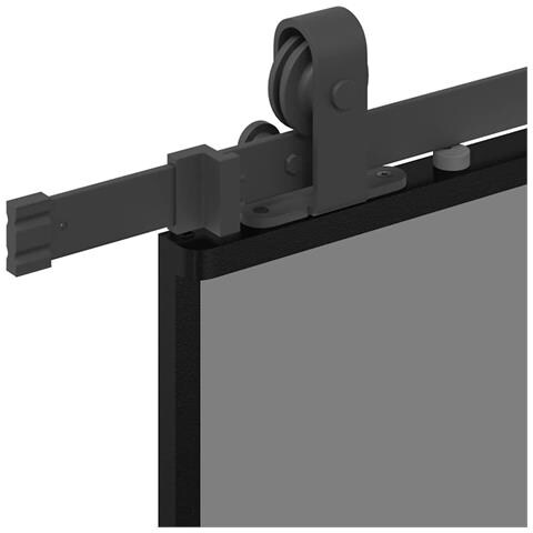 Porta Scorrevole Set Ferramenta Nera 76x205 cm Vetro Temperato - Foto 2
