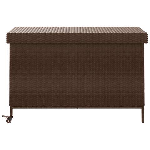 Contenitore da Giardino con Ruote Marrone Polyrattan - Foto 10