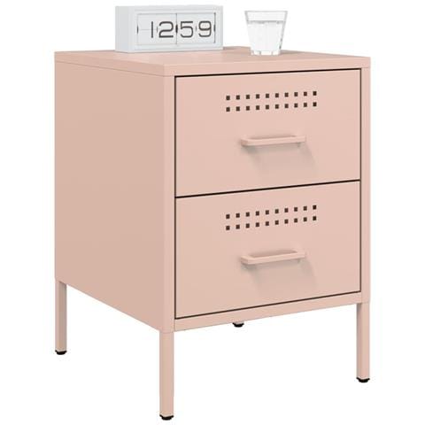 Comodini 2 Pz Rosa 36x39x50,5 Cm In Acciaio - Foto 3