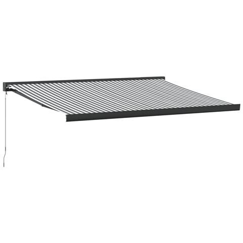 Tenda Retrattile Antracite E Bianca 4x3 M Tessuto E Alluminio - Foto 2