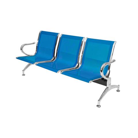 Panca In Acciao Per Sala Attesa Ufficio Studio A 3 Posti - Colore Blu - Foto 2
