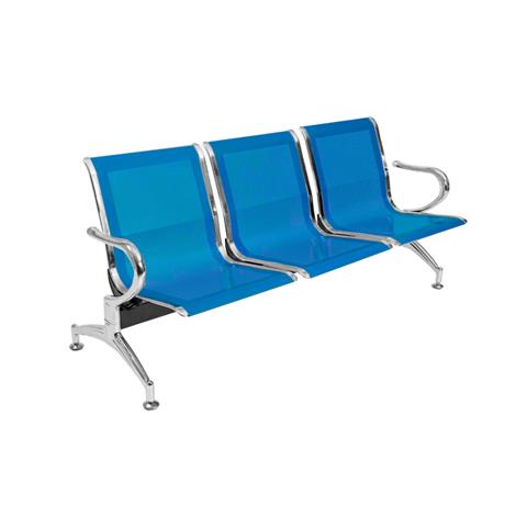 Panca In Acciao Per Sala Attesa Ufficio Studio A 3 Posti - Colore Blu - Foto 1