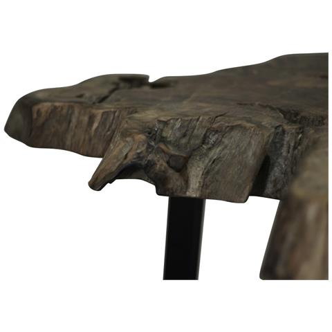 Tavolino Da Salotto In Legno Di Teak Autentico 80x70x38 Cm - Foto 8