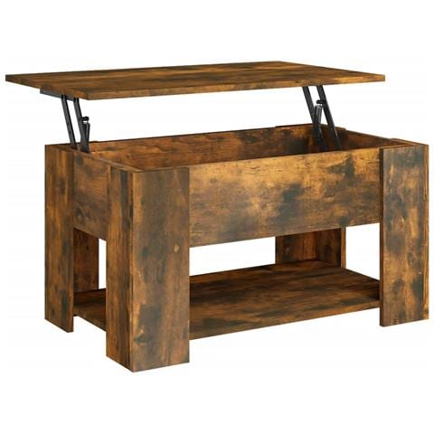 Lusso Casadino -  Tavolino Da Salotto Rovere Fumo 79x49x41cm In Legno Multistrato - Foto 1