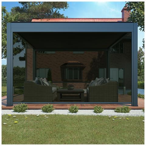 Laterale Zanzariera In Textilene Apertura Manuale Per Pergola 4 M - Foto 2