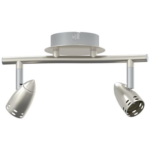 Farettto da soffitto 2 vie regolabili nichel opaco GU10 - Foto 1