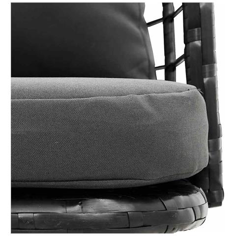 Sedie da Giardino con Cuscini 2 pz Nere in Polyrattan - Foto 9