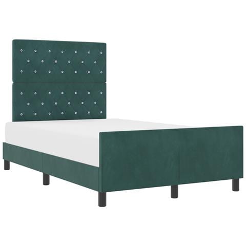 Letto Verde Scuro 120x190 cm Velluto - Foto 1