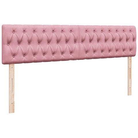 Struttura Letto Pouf con Materassi Rosa 180x200 cm Velluto - Foto 9