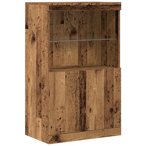 Sideboard con Luci LED Legno Antico 60x37x100 cm - Foto 1