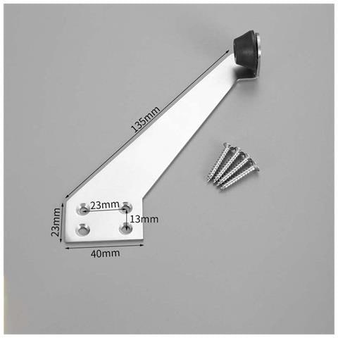 Limitatore Di Apertura A 90 Gradi Per Porta D'ingresso E Porta Blindata In Acciaio Inox 304 Spazzolato, Colore Argento, Apertura A Sinistra Compatibile Con Porte It - Foto 4