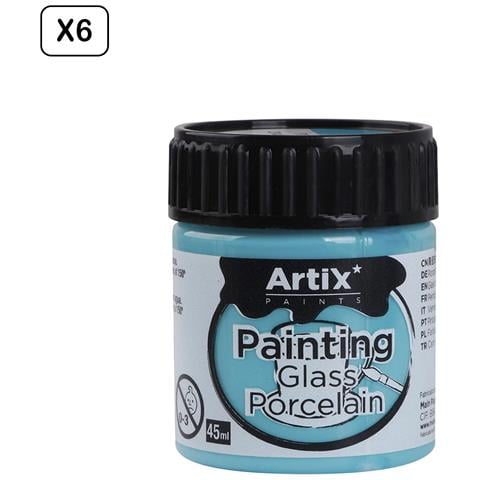 Pack Da 6 Uds. Vernici In Ceramica E Vetro 45 Ml Colore Blu Chiaro - Foto 1