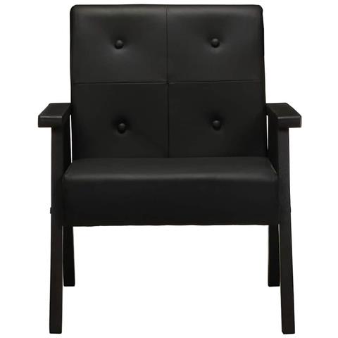 Lusso Casadino -  Poltrona Nera In Vera Pelle - Foto 1