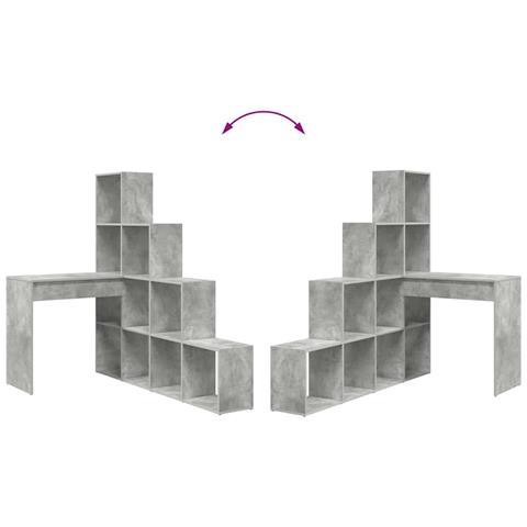 Scrivania ad angolo Grigio cemento 101,5 x 149,5 x 149,5 cm - Foto 9