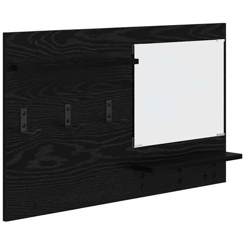 Appendiabiti a muro con lo scaffale Rovere nero 90 x 10 x 50 cm - Foto 1