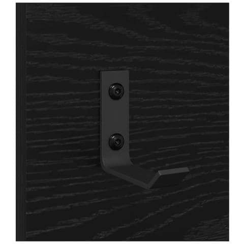 Appendiabiti a muro con lo scaffale Rovere nero 90 x 10 x 50 cm - Foto 9