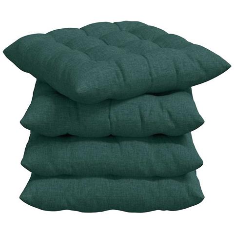 Cuscini per Seduta 2 pcs Verde Scuro 40 x 40 x 6 cm Tessuto - Foto 1