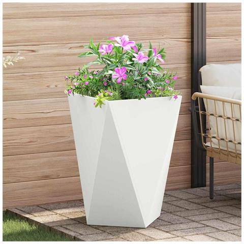 Fioriera Bianco 50 x 50 x 75 cm Acciaio - Foto 2