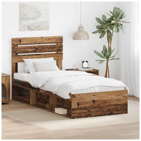 Struttura del letto Legno vecchio 75 x 190 cm Pino massello - Foto 2