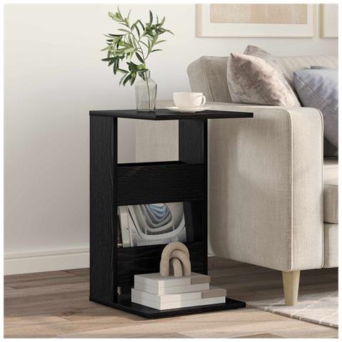 Tavolo laterale Rovere Nero 40 x 35 x 60,5 cm Legno multistrato - Foto 2