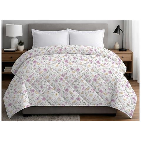 Trapuntino Piumino Estivo Primaverile 100gr Mq Leggero Disegno Primavera Singolo Rosa - Foto 1