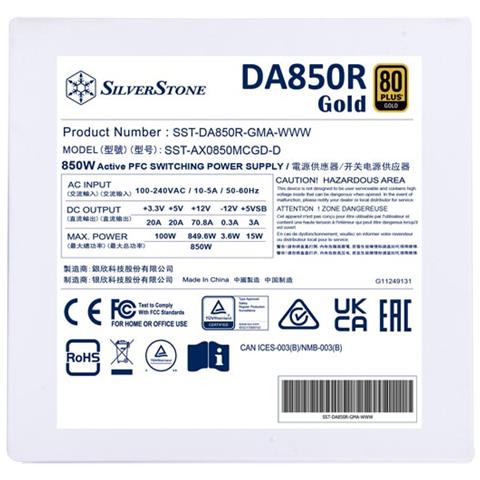 DA850R alimentatore per computer 850 W 20-pin ATX ATX Bianco - Foto 13
