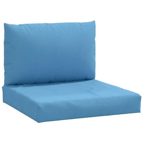 Cuscini per Pallet 2 pz Blu Mélange in Tessuto - Foto 1