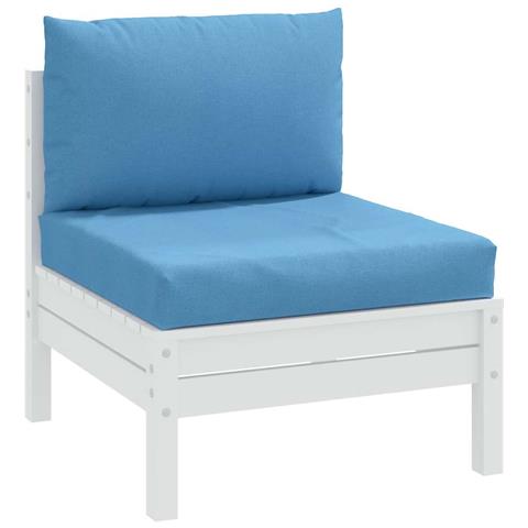Cuscini per Pallet 2 pz Blu Mélange in Tessuto - Foto 2