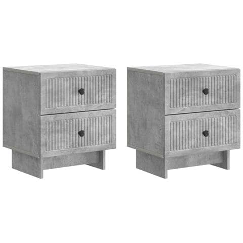 Armadio da Notte 2 pcs Grigio Cemento 43 x 34,5 x 47,5 cm - Foto 1