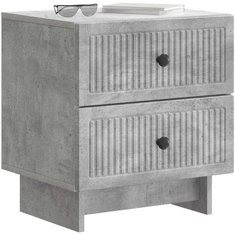 Armadio da Notte 2 pcs Grigio Cemento 43 x 34,5 x 47,5 cm - Foto 2