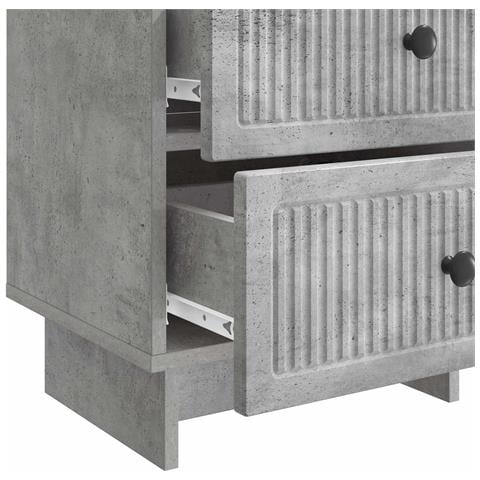 Armadio da Notte 2 pcs Grigio Cemento 43 x 34,5 x 47,5 cm - Foto 9