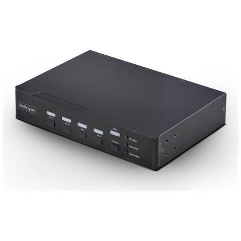 KVM DisplayPort a 4 Porte con Mouse Roaming e Multi-View / Picture-in-Picture, 4K 60Hz, Hub USB 3.0 5Gbps, Controllo con Tasti di Scelta Rapida, TAA - Foto 1