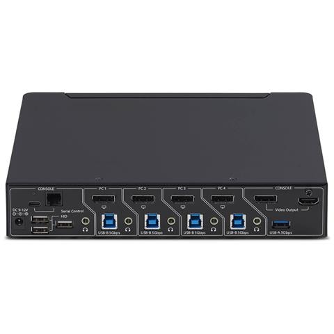KVM DisplayPort a 4 Porte con Mouse Roaming e Multi-View / Picture-in-Picture, 4K 60Hz, Hub USB 3.0 5Gbps, Controllo con Tasti di Scelta Rapida, TAA - Foto 2