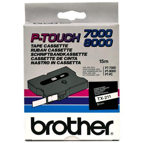 Nastro Laminato per Etichettatrice Formato 6 mm x 15 m Nero su Bianco - Foto 1