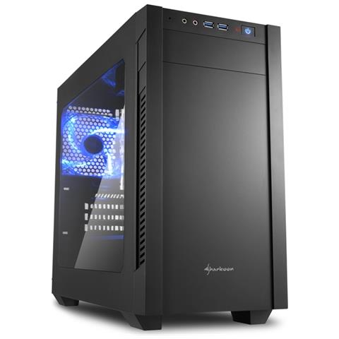 Case PC S1000 Window Midi-Tower Micro-ATX / Mini-ITX 2 Porte USB 3.0 Colore Nero - Foto 2