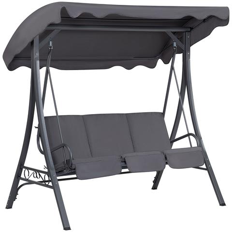 Dondolo Da Giardino In Metallo E Tessuto Grigio Garbo - Foto 37